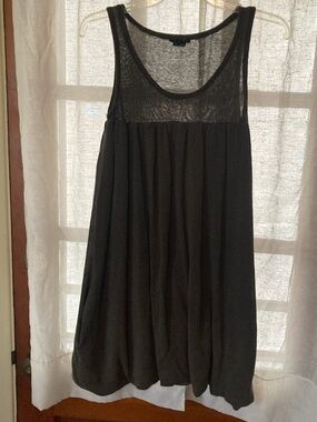 Theory Tatiyana Glaze Swing Mini Dress Sleeveless Silk Linen Blend Small